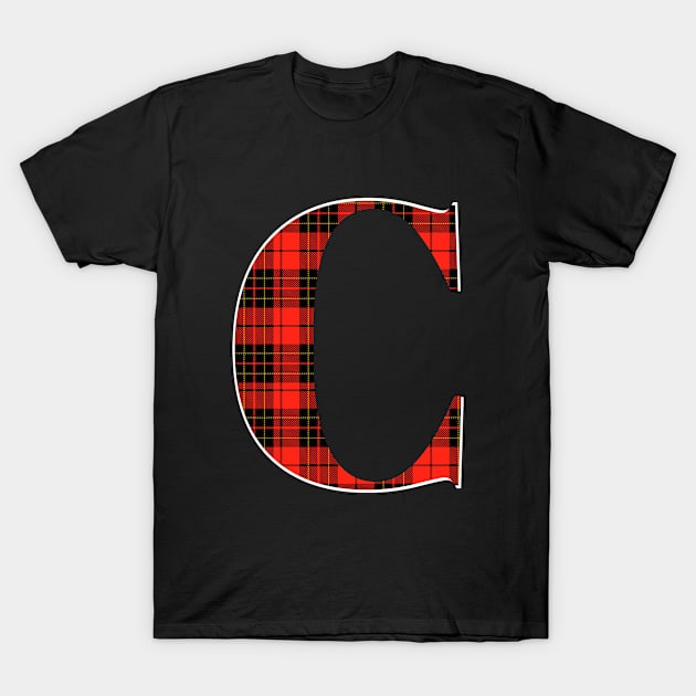 Letter C - Monogram Tartan Letter T-Shirt by tnts